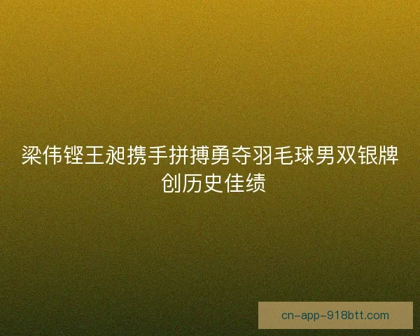 梁伟铿王昶携手拼搏勇夺羽毛球男双银牌 创历史佳绩